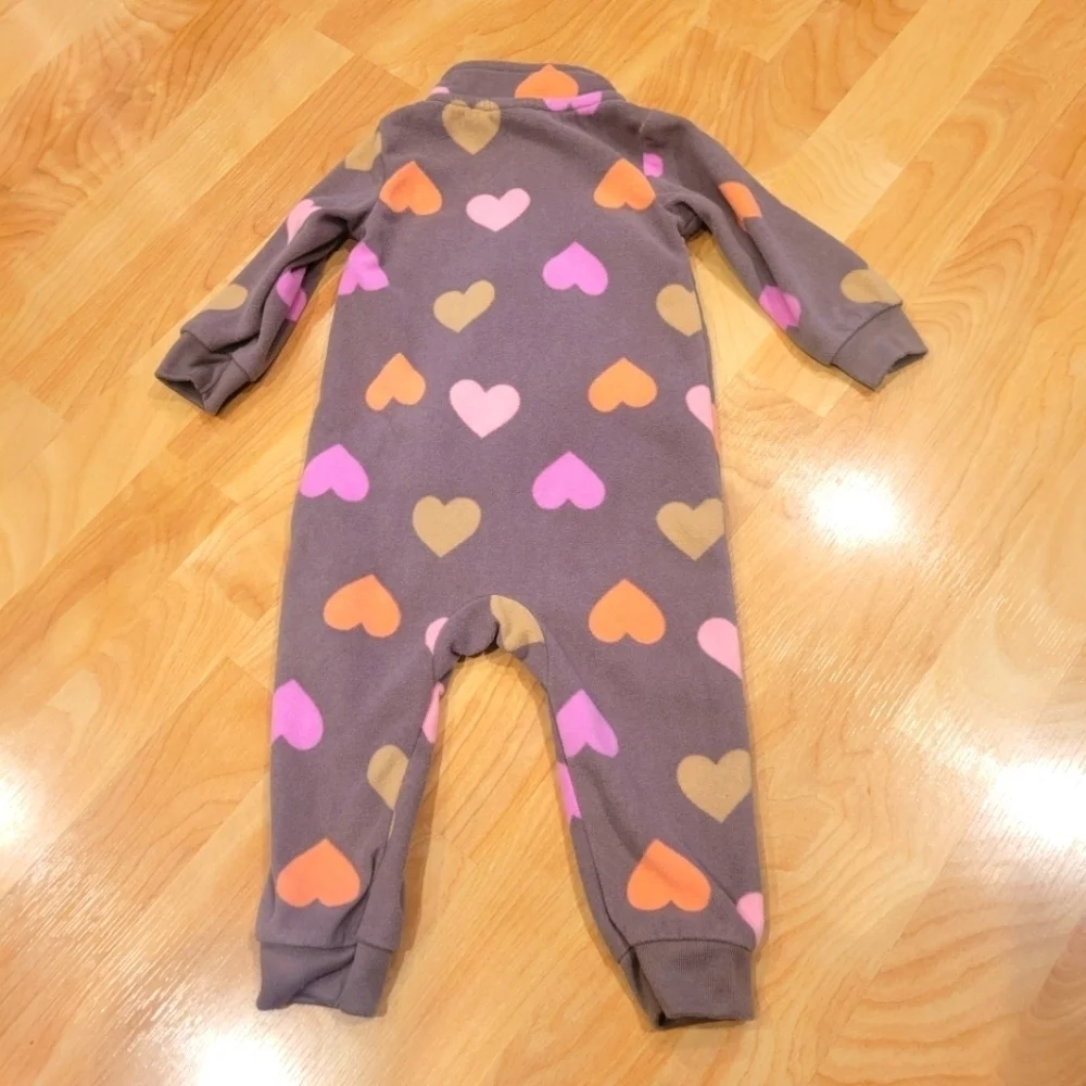 Carter's Fleece Long Sleeve Jumpsuit Size 12 months